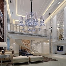 Candelabru tradițional din sticlă galvanizată cu cristal