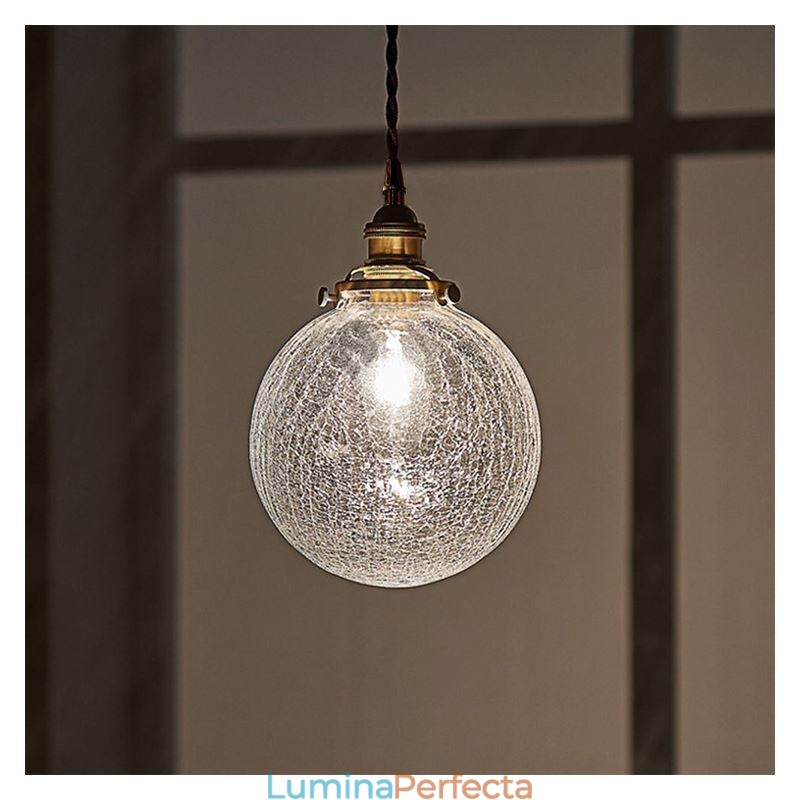Lampă suspendată din sticlă Lampă de tavan modern Crackle