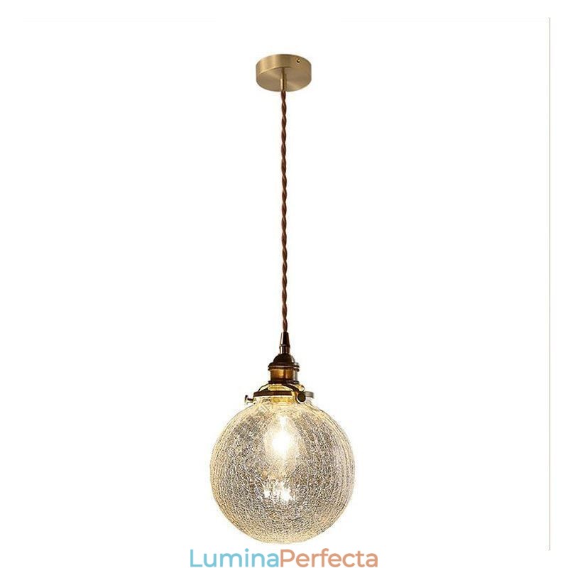 Lampă suspendată din sticlă Lampă de tavan modern Crackle