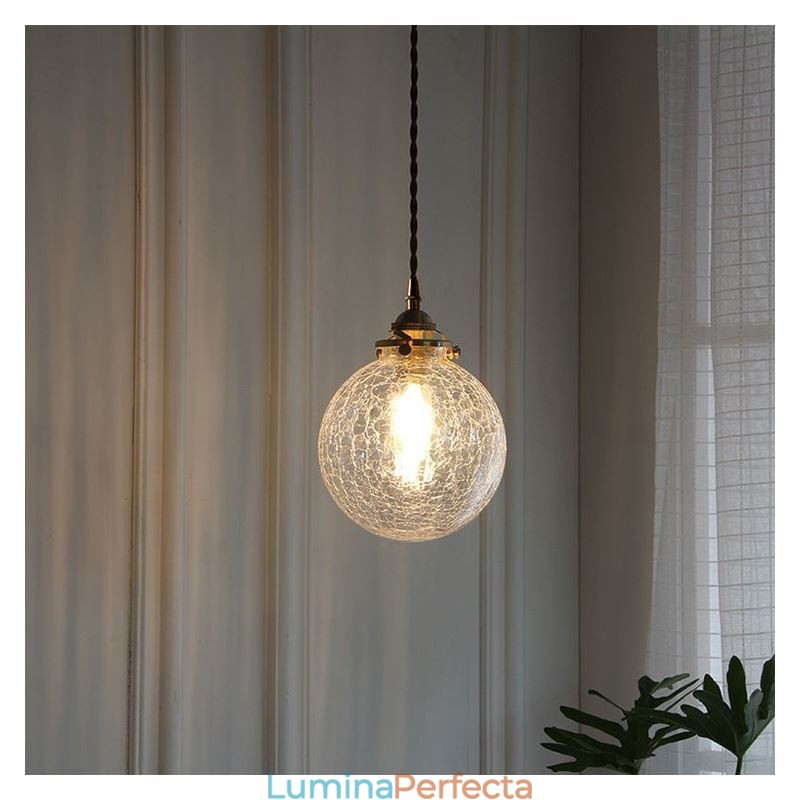 Lampă suspendată din sticlă Lampă de tavan modern Crackle