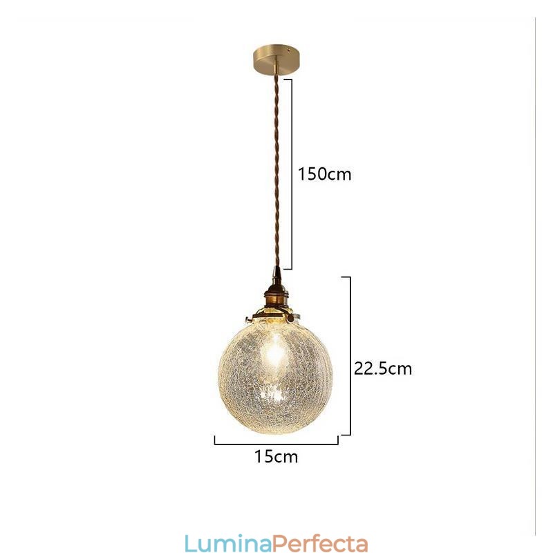 Lampă suspendată din sticlă Lampă de tavan modern Crackle