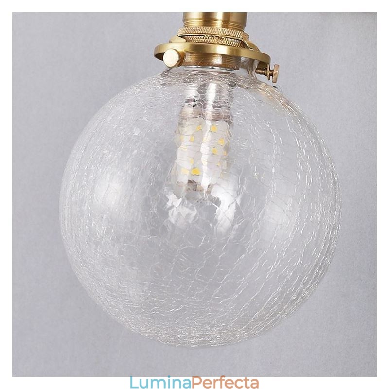 Lampă suspendată din sticlă Lampă de tavan modern Crackle