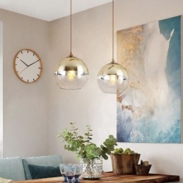Lumină suspendată creativ de fier+glob de sticlă Iluminat decorativ