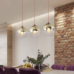 Lumină suspendată creativ de fier+glob de sticlă Iluminat decorativ