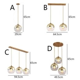 Lumină suspendată creativ de fier+glob de sticlă Iluminat decorativ