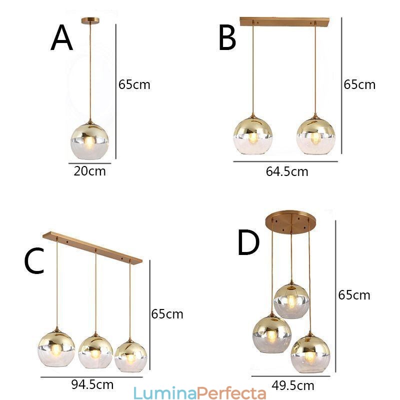 Lumină suspendată creativ de fier+glob de sticlă Iluminat decorativ