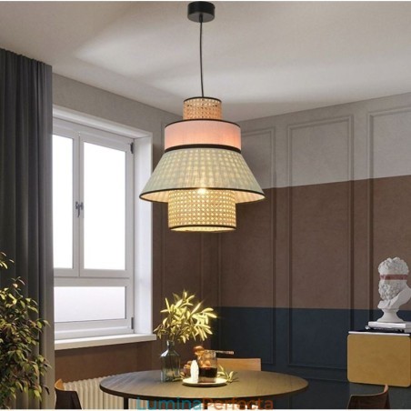 1 Lumină Rochie Abajur Lampă suspendată Bamboo Weave Iluminare 1 Lumină Rochie Abajur Lampă suspendată Bamboo Weave Iluminare
