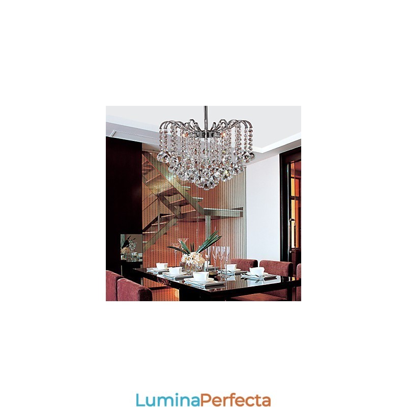 Candelabru din metal cu pictură în cristal modern contemporan