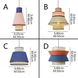 1 Lumină Rochie Abajur Lampă suspendată Bamboo Weave Iluminare