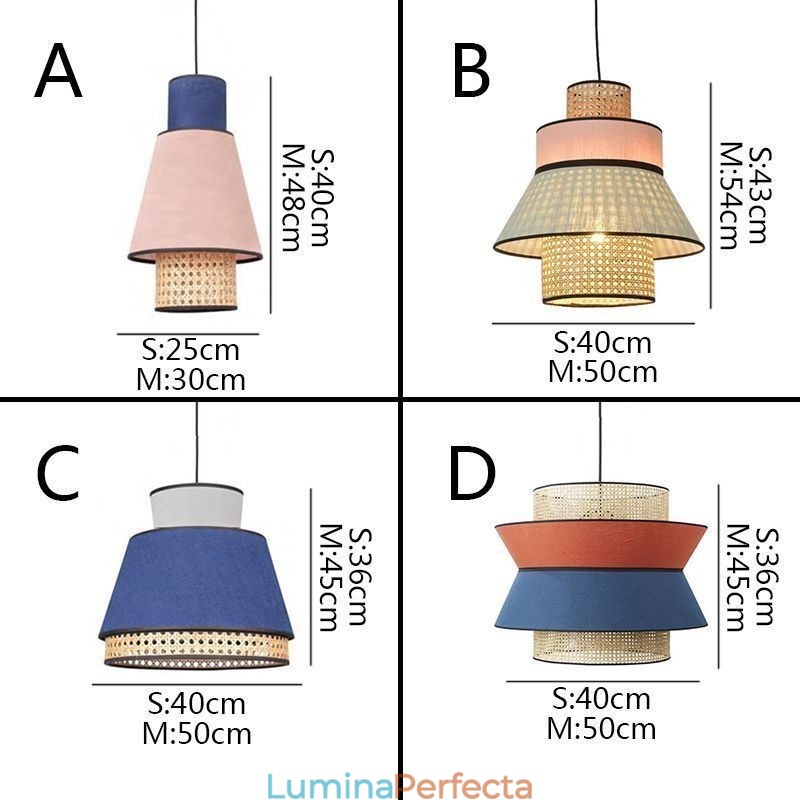 1 Lumină Rochie Abajur Lampă suspendată Bamboo Weave Iluminare