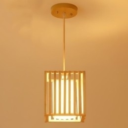Lampă suspendată minimalistă din lemn