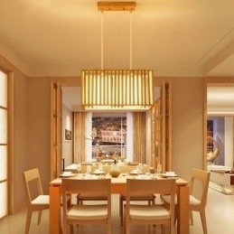 Lampă suspendată minimalistă din lemn