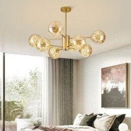 Lampă de suspendare Magic Bean Lampă de suspendare Gypsophila cu bilă de sticlă în stil nordic