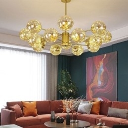 Lampă de suspendare Magic Bean Lampă de suspendare Gypsophila cu bilă de sticlă în stil nordic