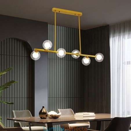 Candelabru Glob de sticlă Tip orizontal Lampă suspendată Candelabru Glob de sticlă Tip orizontal Lampă suspendată