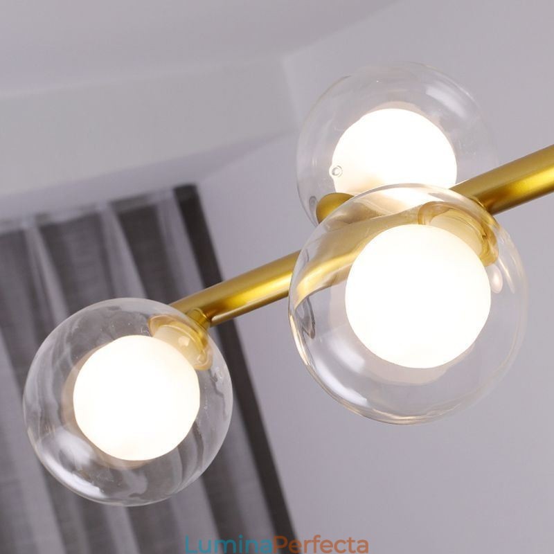 Candelabru Glob de sticlă Tip orizontal Lampă suspendată