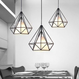 Lumină suspendată în formă de diamant Corp de iluminat decorativ modern minimalist