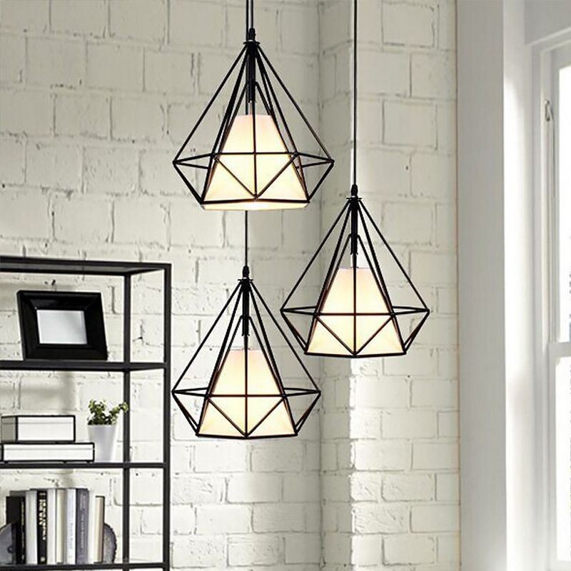 Lumină suspendată în formă de diamant Corp de iluminat decorativ modern minimalist