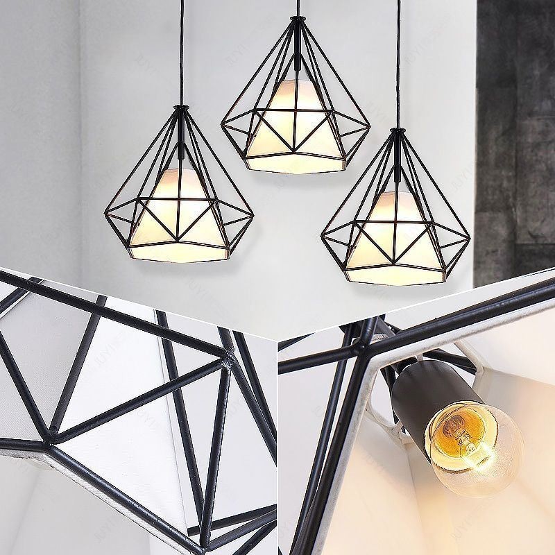 Lumină suspendată în formă de diamant Corp de iluminat decorativ modern minimalist