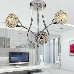 Montaj modern, strălucitor, cu 3 lumini, cu design de cristal