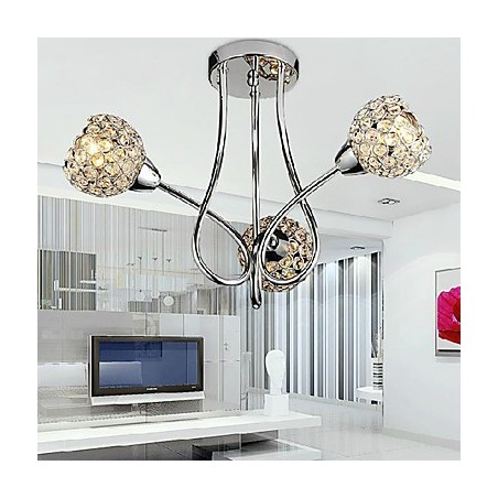 Montaj modern, strălucitor, cu 3 lumini, cu design de cristal Montaj modern, strălucitor, cu 3 lumini, cu design de cristal