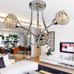 Montaj modern, strălucitor, cu 3 lumini, cu design de cristal