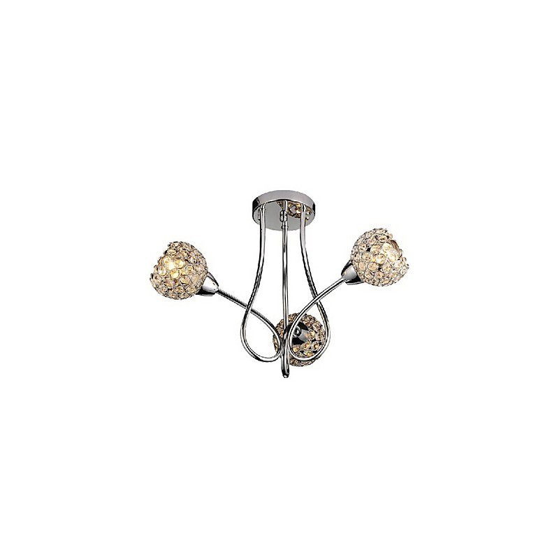 Montaj modern, strălucitor, cu 3 lumini, cu design de cristal