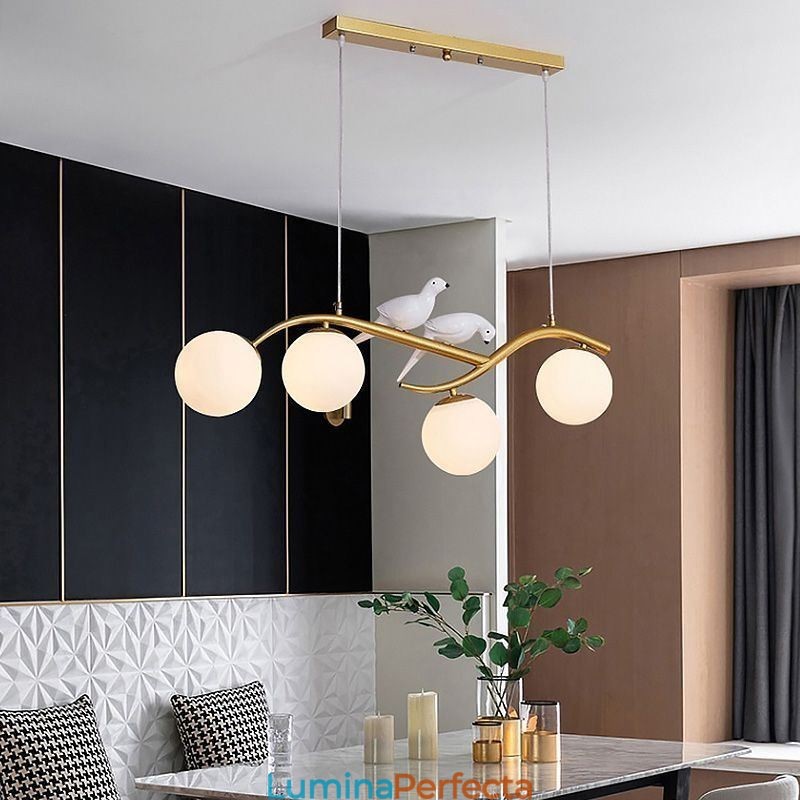 Lumină suspendată modernă, minimalistă, cu 4 lămpi