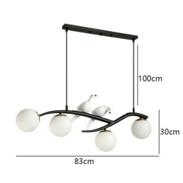 Lumină suspendată modernă, minimalistă, cu 4 lămpi