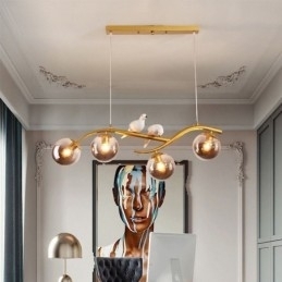 Lumină suspendată modernă, minimalistă, cu 4 lămpi