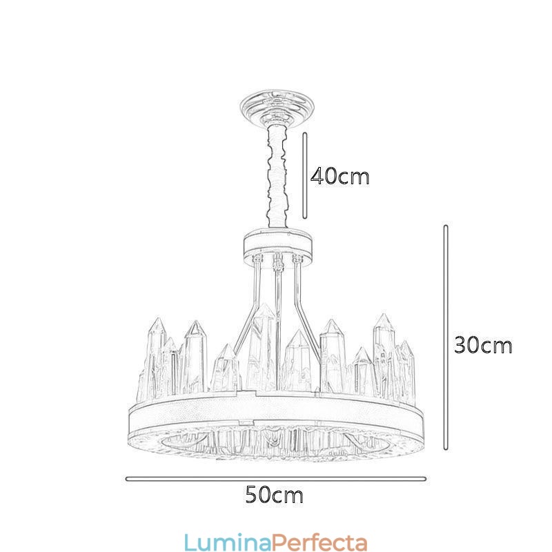 Plafoniera cerc de cristal modernă