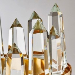 Plafoniera cerc de cristal modernă