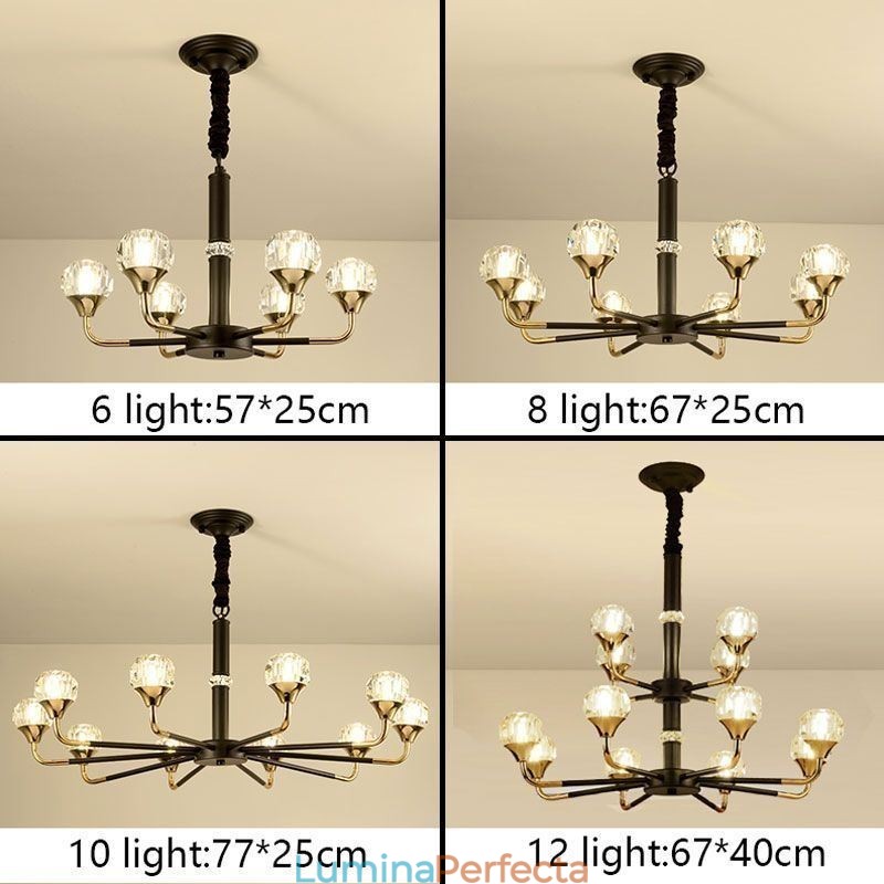 Lampă modernă din cristal Candelabru elegant din cristal