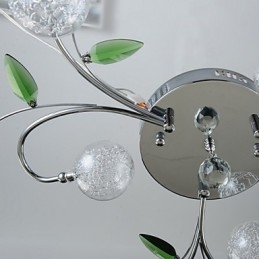 Candelabru 6 Lumini Country Aluminiu Sticla Crom