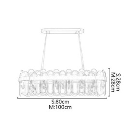 Plafoniera minimalistă din sticlă de culoare unică dreptunghiulară