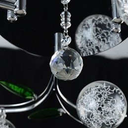 Candelabru 6 Lumini Country Aluminiu Sticla Crom