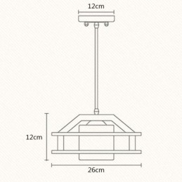 Lampă suspendată din stejar în stil nordic cu abajur din sticlă mată Cafe