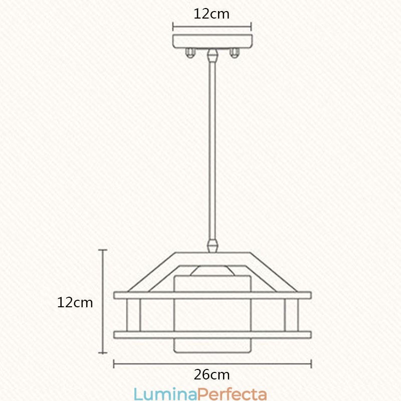 Lampă suspendată din stejar în stil nordic cu abajur din sticlă mată Cafe