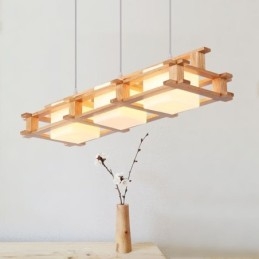 Plafoniera decorativă din lemn de stejar cu 3 lumini Creative