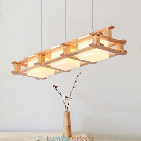 Plafoniera decorativă din lemn de stejar cu 3 lumini Creative Plafoniera decorativă din lemn de stejar cu 3 lumini Creative