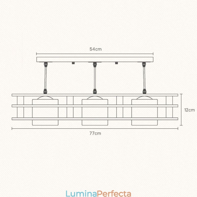 Plafoniera decorativă din lemn de stejar cu 3 lumini Creative