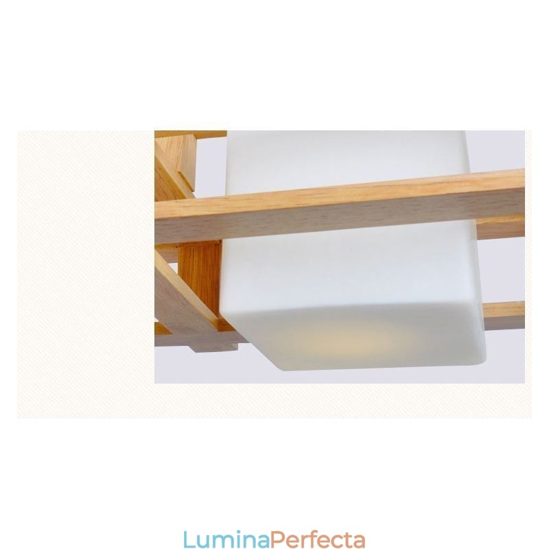 Plafoniera decorativă din lemn de stejar cu 3 lumini Creative