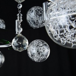 Candelabru 6 Lumini Country Aluminiu Sticla Crom