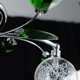 Candelabru 6 Lumini Country Aluminiu Sticla Crom