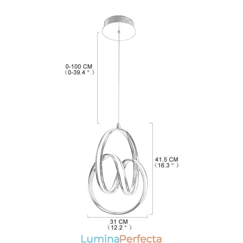 Lampă suspendată modernă, minimalistă, unică, cu răsucire circulară, Insulă