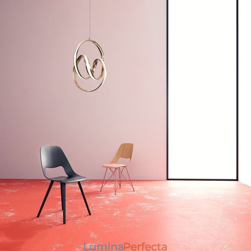 Lampă suspendată modernă, minimalistă, unică, cu răsucire circulară, Insulă
