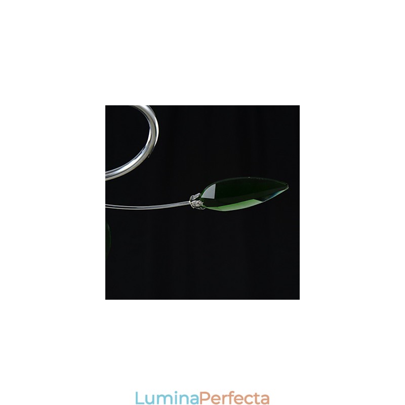 Candelabru 6 Lumini Country Aluminiu Sticla Crom