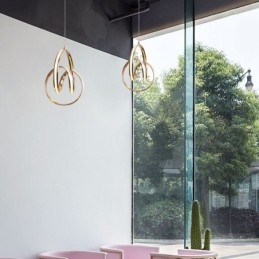 Lampă suspendată modernă, minimalistă, unică, cu răsucire circulară, Insulă
