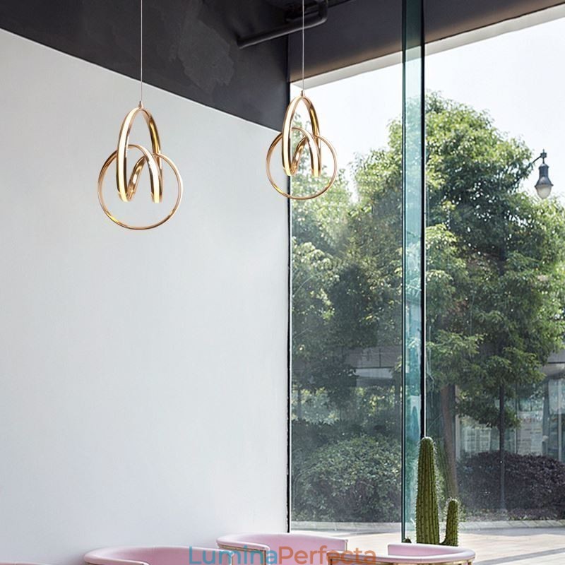 Lampă suspendată modernă, minimalistă, unică, cu răsucire circulară, Insulă