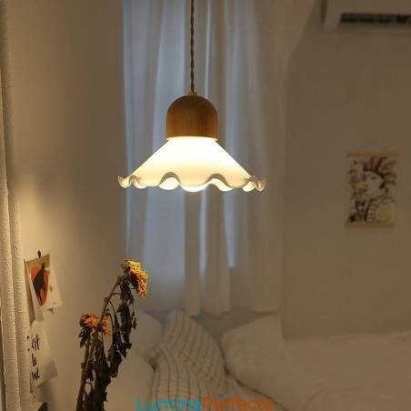 Lampă suspendată din sticlă din dantelă modernă Lampă suspendată cu un singur cap Lampă suspendată din sticlă din dantelă modernă Lampă suspendată cu un singur cap